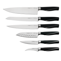 TYROLIT Life Iceline Messerset Expert mit Kochmesser, Brotmesser, Schinkenmesser, Santoku II, Tourniermesser und Spickmesser