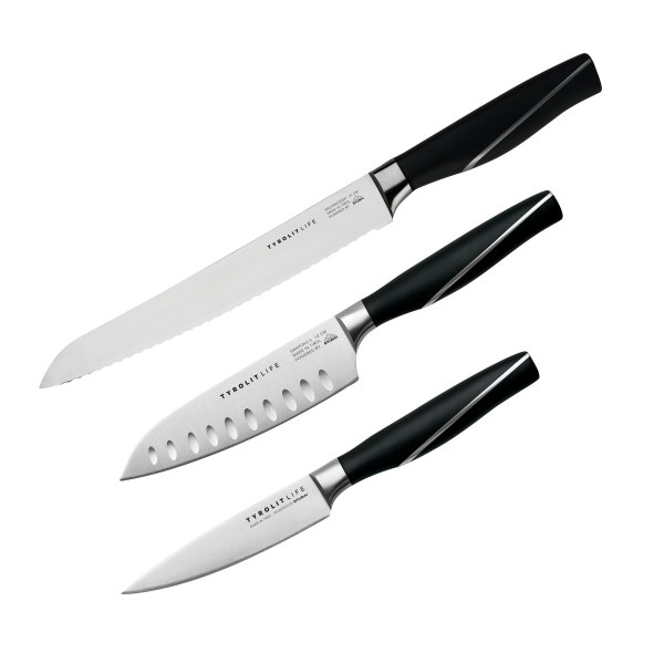 Tyrolit Iceline Messerset Jausenpaket TYROLIT Life Iceline Messerset Jausenpaket mit Spickmesser, Santoku II und Brotmesser