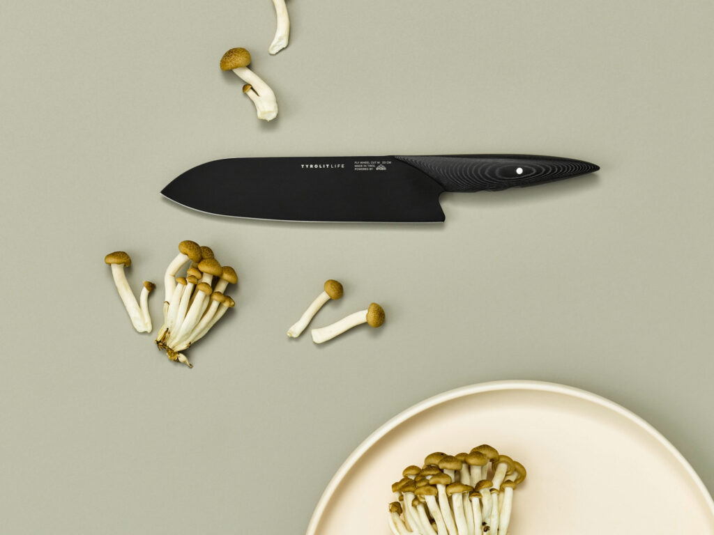Hochwertige schwarze Küchenmesser der Darkline Messerserie von Tyrolit Life