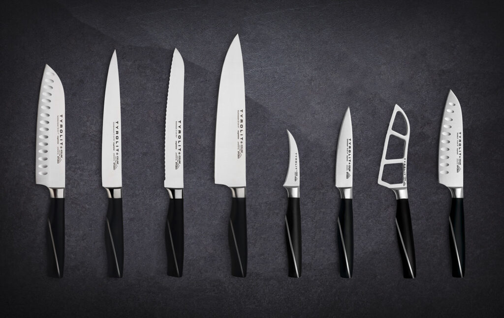 Messersets von Tyrolit Life mit Santokumesser und kleinem Santoku