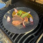 Barbarieentenbrust mit Hokkaido-Cheddar-Mash