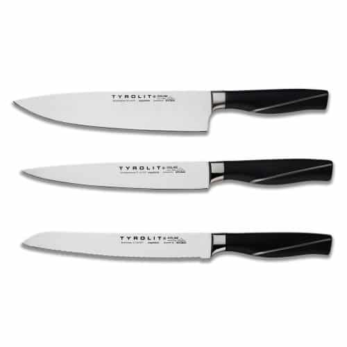 TYROLIT Life Messerset Klassik mit Kochmesser, Schinkenmesser und Brotmesser