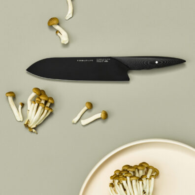 Hochwertige schwarze Küchenmesser der Darkline Messerserie von Tyrolit Life
