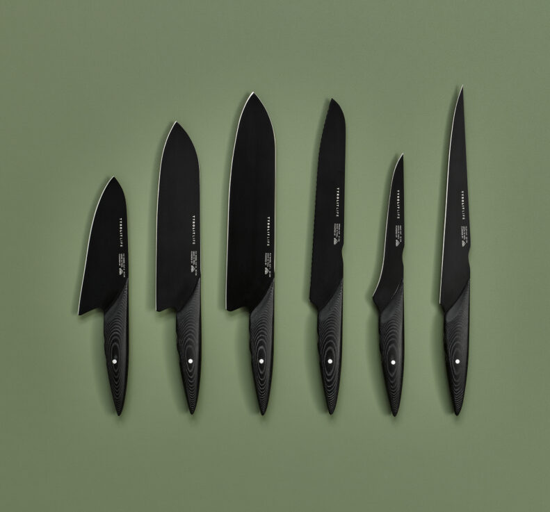Schwarze Küchenmesser der Darkline Messerserie von Tyrolit Life